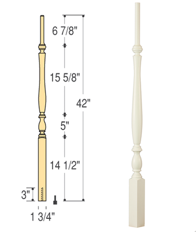 Bristol Pin Top Long Block: C-5151-LB | Stair parts