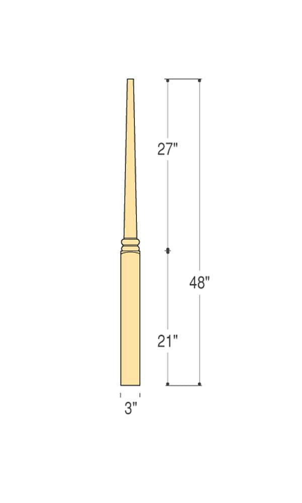 Traditional Intermediate Rake Newel : C-4039 | Stair parts