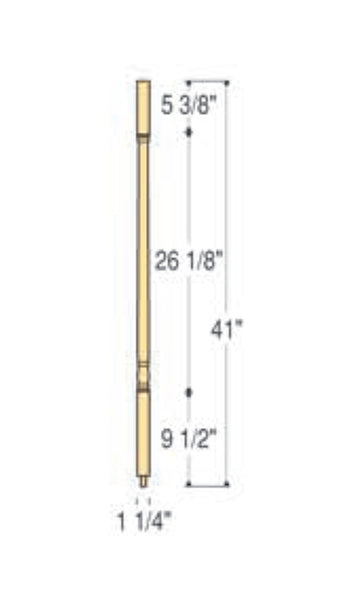 Traditional Square Top Wood Baluster: C-5070 | Stair parts
