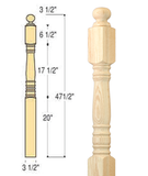 Classic Ball Top Starting Newel : C-4007 | Stair parts