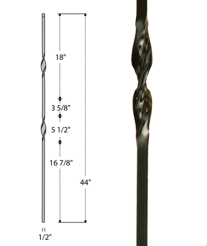 Double Ribbon Iron Baluster : 2561 | Stair parts