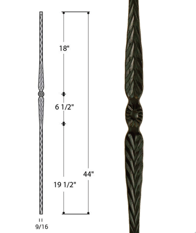 Flower & Arrows Iron Baluster : 2996 | Stair parts