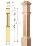 Fluted Box Newel with Interchangeable Caps : C-4091-F | Stair parts