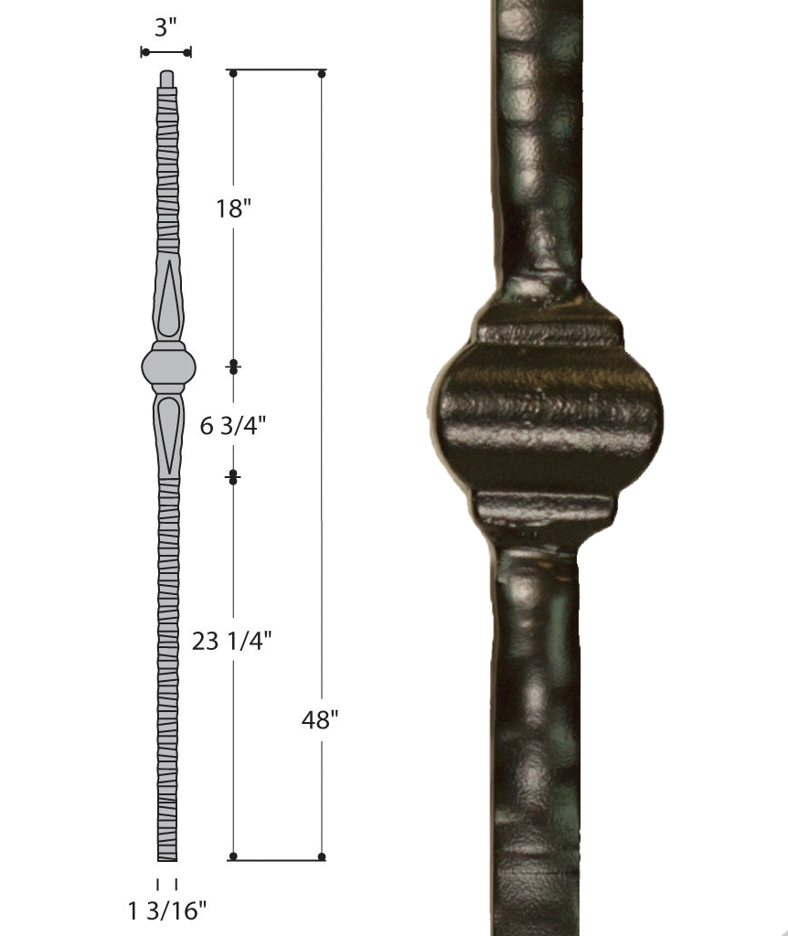 Gothic Iron Newel C-2940 | Stair parts