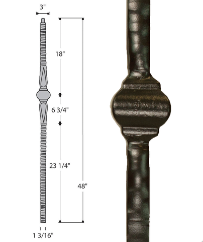 Gothic Iron Newel C-2940 | Stair parts