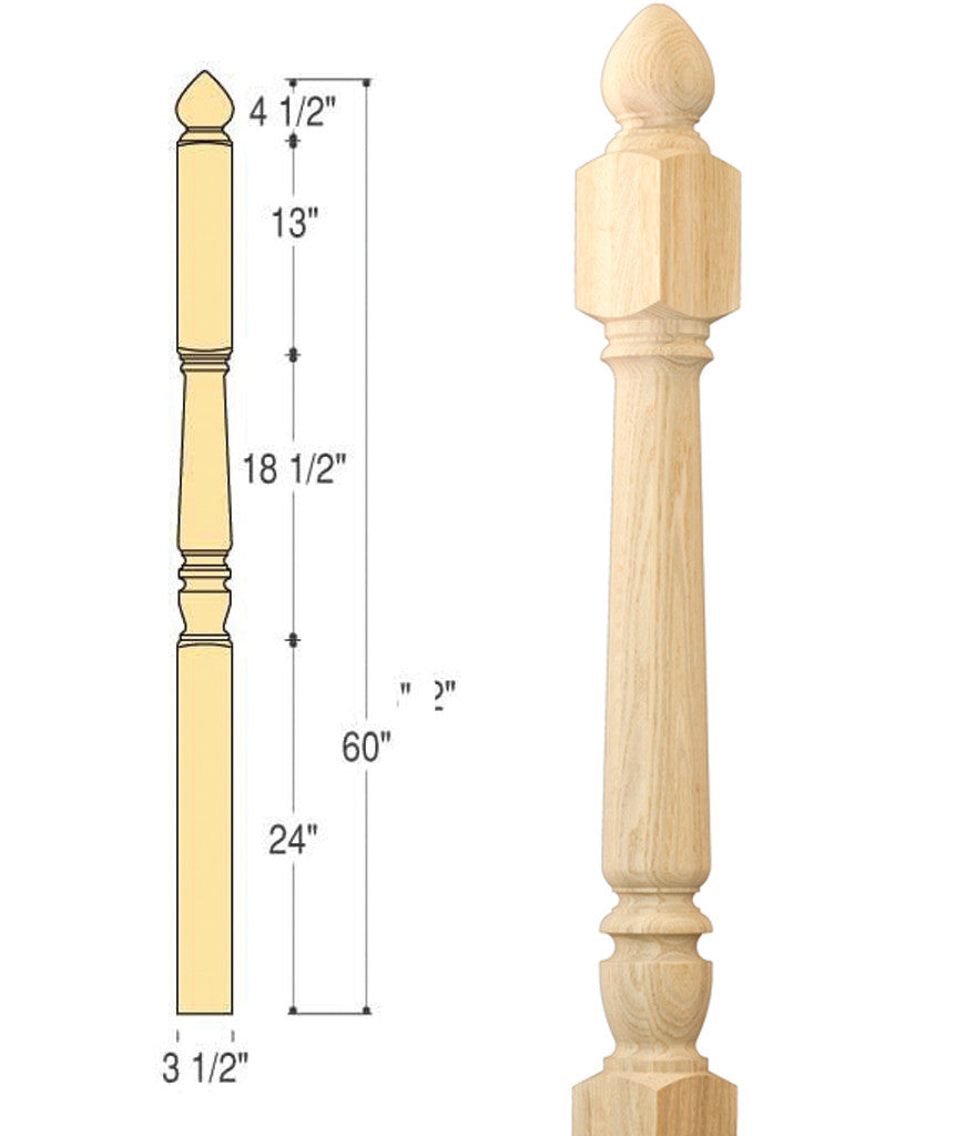 Marion Colonial Top Angle/Landing Newel : C-4287 | Stair parts