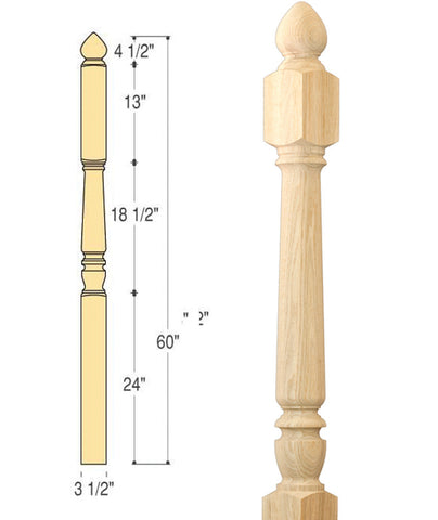 Marion Colonial Top Angle/Landing Newel : C-4287 | Stair parts