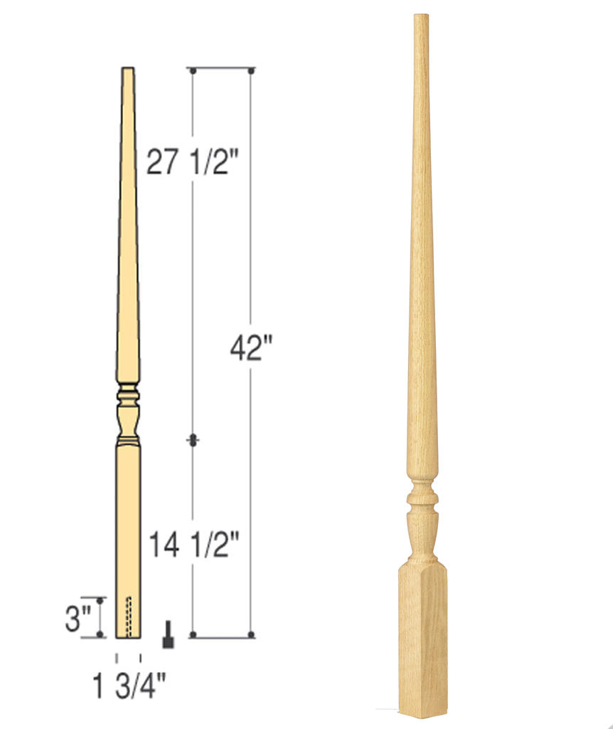 Marion Pin Top Wood Baluster: C-5251 | Stair parts