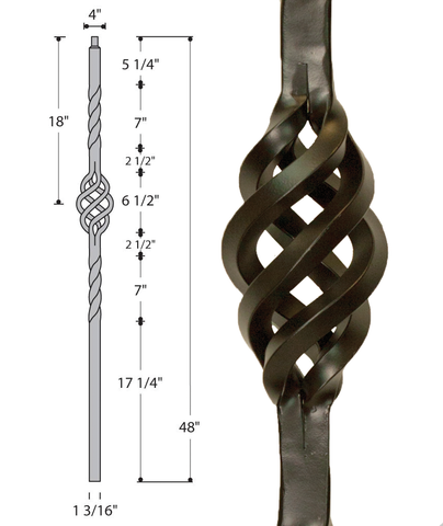 Single Basket Iron Newel C-2450 | Stair parts