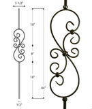 Small Scroll Iron Baluster : 2585 | Stair parts