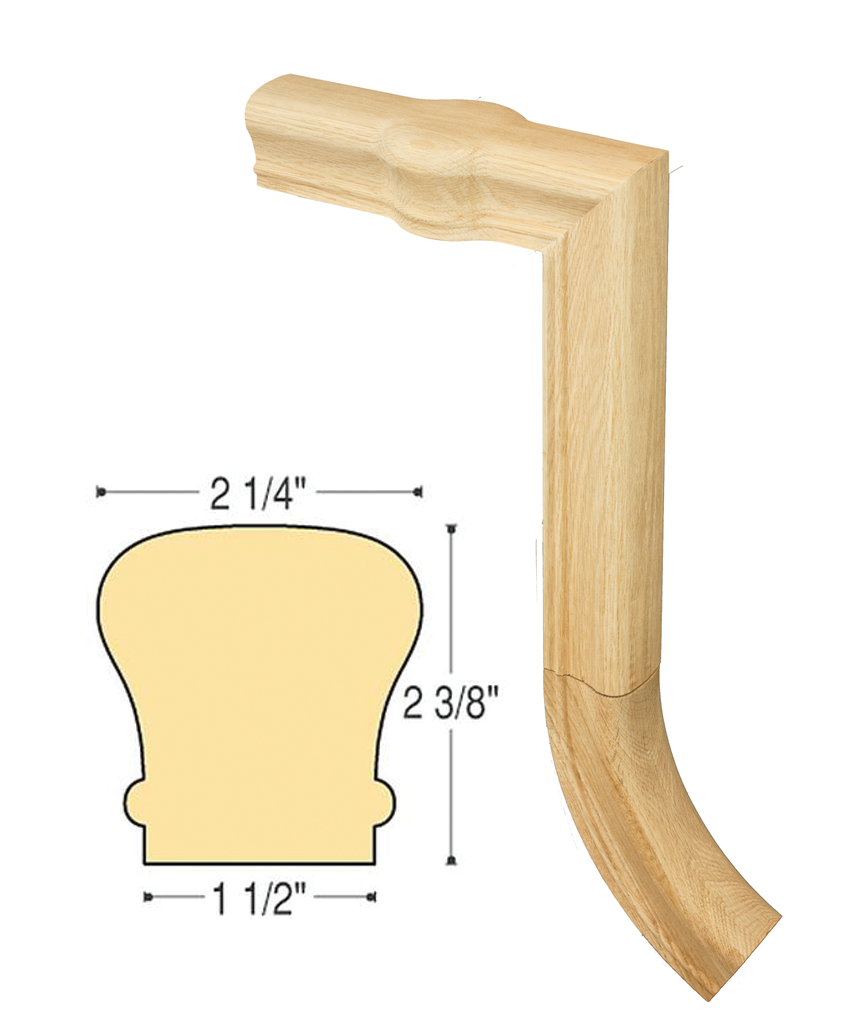 Traditional Gooseneck 2 Riser with Tandem Cap : C-7089 | Stair parts
