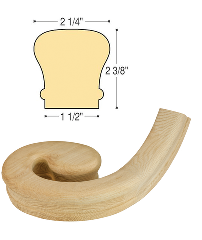 Traditional LH Volute : C-7030 | Stair parts