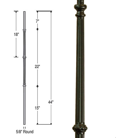 Venetian Fluted with Knuckle Iron Baluster : 2597 | Stair parts