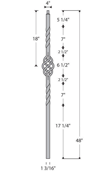 Single Basket Iron Newel    C-2450 | Stair parts