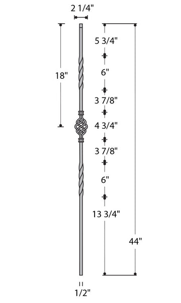 Single Basket Iron Baluster : 2552 | Stair parts