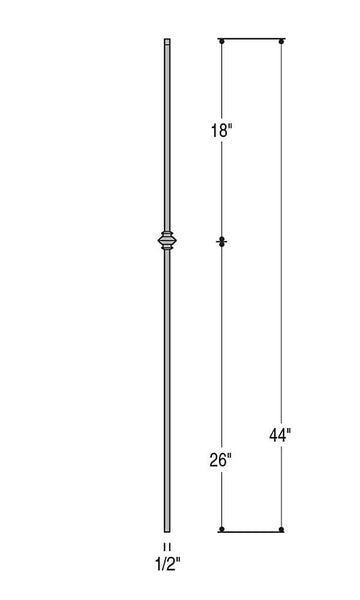 Single Knuckle Iron Baluster : 2556 | Stair parts