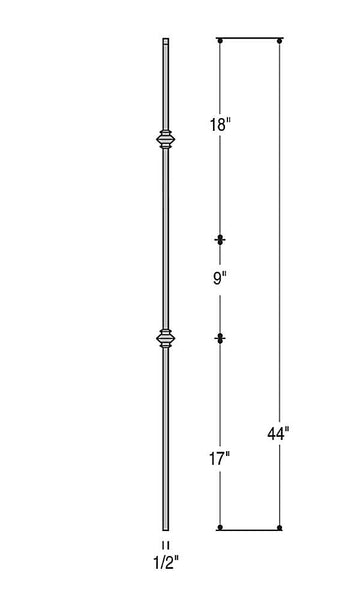 Double Knuckle Iron Baluster : 2557 | Stair parts