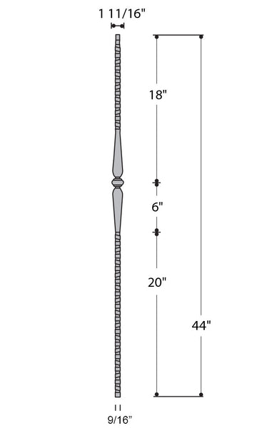 Gothic Single Knuckle Iron Baluster : 2570 | Stair parts