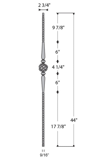 Gothic Single Basket Iron Baluster : 2572 | Stair parts