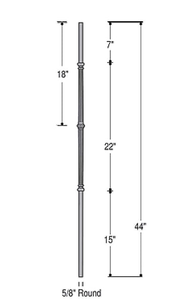 Venetian Fluted with Knuckle Iron Baluster : 2597 | Stair parts