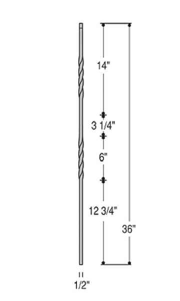 Double Twist Iron Baluster : 2651 | Stair parts