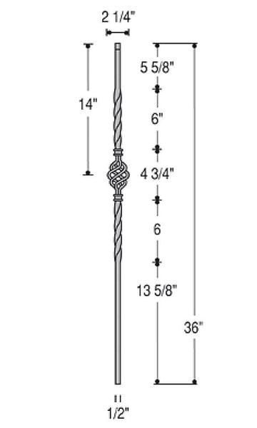 Single Basket Iron Baluster : 2652 | Stair parts