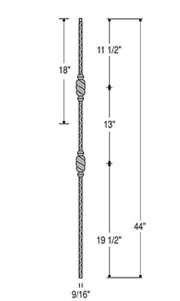 Double Beehive Iron Baluster : 2767 | Stair parts