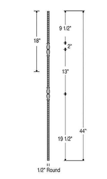 Victorian Double Urn Iron Baluster : 2771 | Stair parts