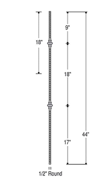 Victorian Double Round Knuckle Iron Baluster : 2773 | Stair parts
