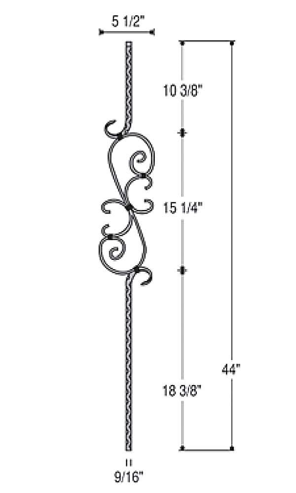 Three Piece Scroll : 2797 | Stair parts