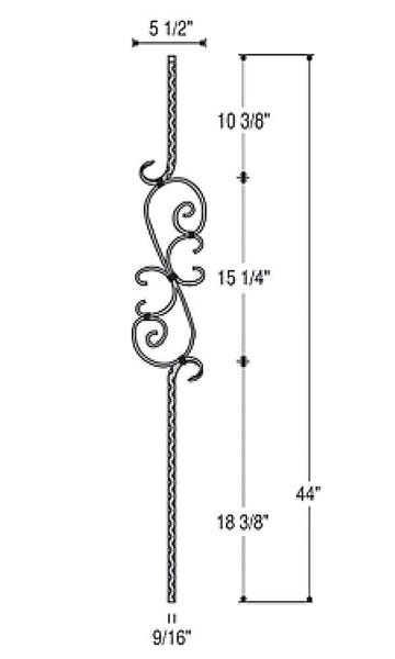 Three Piece Scroll : 2797 | Stair parts