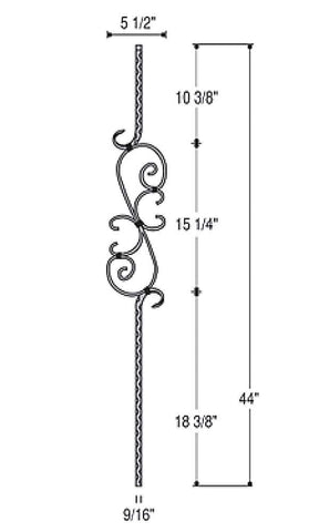 Three Piece Scroll : 2797 | Stair parts