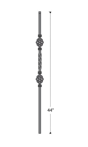 Mega Double Basket Iron Baluster : 2853 | Stair parts