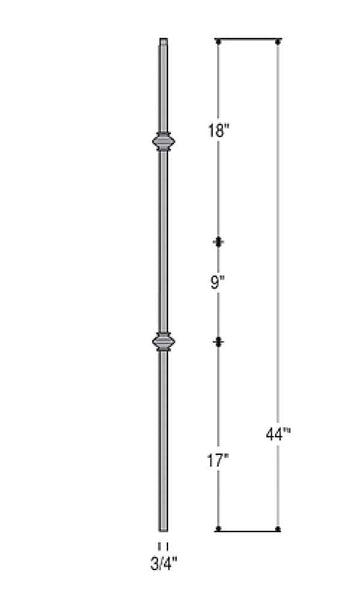 Mega Double Knuckle Iron Baluster : 2857 | Stair parts