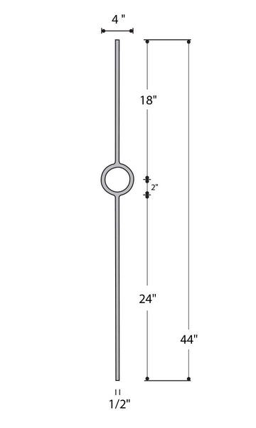 Single Ring Medallion Iron Baluster : 2930 | Stair parts