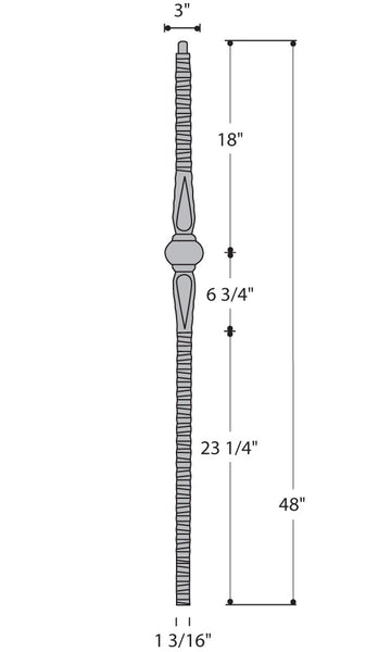 Gothic Iron Newel   C-2940 | Stair parts