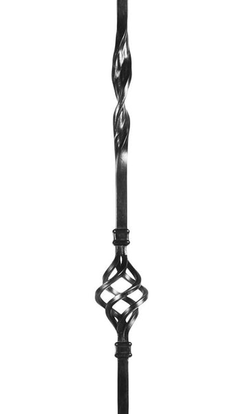 Double Ribbon Single Basket Iron Baluster : 2962 | Stair parts