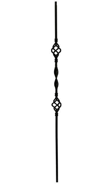 Single Ribbon Double Basket Iron Baluster : 2963 | Stair parts
