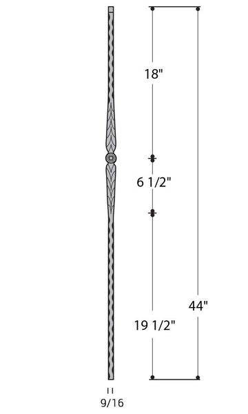 Flower & Arrows Iron Baluster : 2996 | Stair parts
