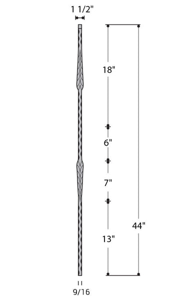 Split Arrows Iron Baluster : 2997 | Stair parts