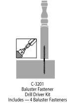 Baluster Fastener Kit with Drill Driver  C-3201 | Stair parts