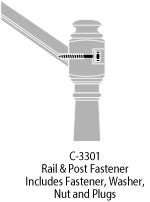 Rail & Post Fastener with 1" Flush Mount Plugs  C-3301 | Stair parts