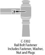 Rail Bolt Fastener with 1" Flush Mount Plugs  C-3302 | Stair parts