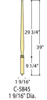 Art Deco Pin Top Wood Baluster: C-5845 | Stair parts