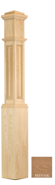 True Raised Panel Box Newel with Interchangeable Caps : C-4091-RP | Stair parts