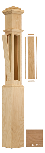Interchangeable Panel Box Newel with Interchangeable Caps : C-4091-IP | Stair parts
