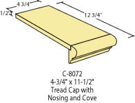 Tread Cap 5-1/4" x 12" : C-8072 | Stair parts