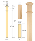 Adjustable Box Newel with Interchangeable Caps : C-4291-ADJ | Stair parts