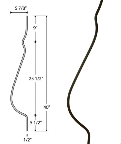 Belly Plain Iron Baluster : 2986 | Stair parts