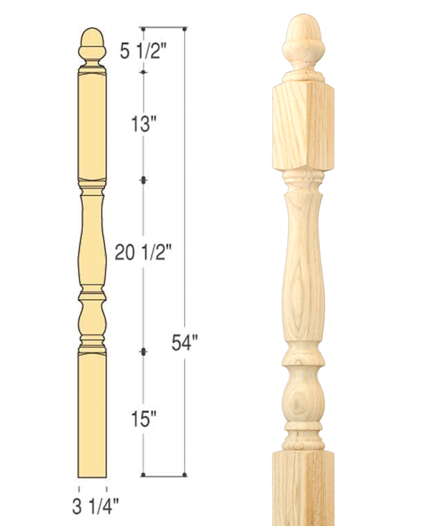 Bristol Angle Newel : C-4176 | Stair parts